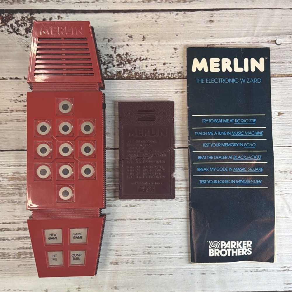 Vtg 1978 Parker Brothers Merlin the Electronic Wizard Handheld Game Works/Read